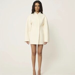 KHY X ENTIRE STUDIO Cream White Dress Coat